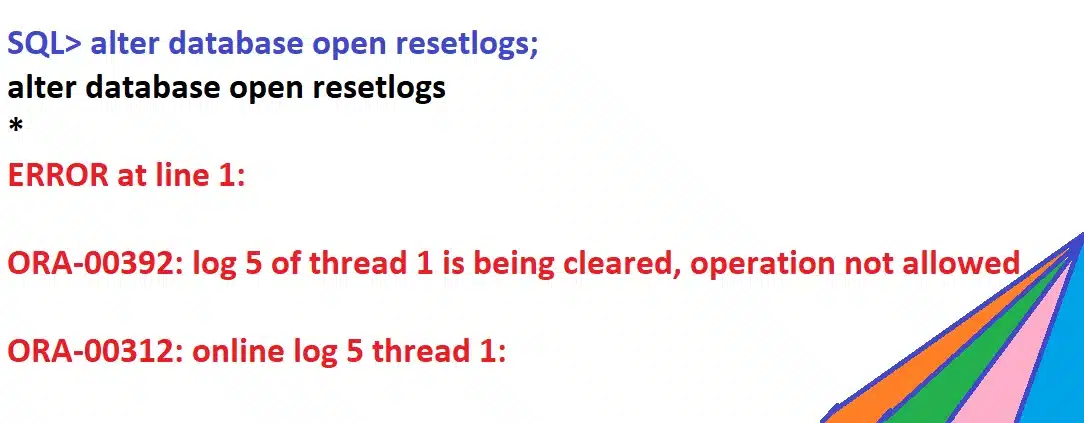 ORA-00392 log of thread is being cleared