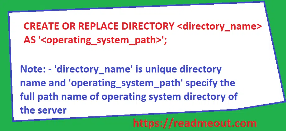 create directory in oracle